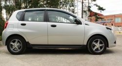 6 749 р. Накладки порогов RA Chevrolet Aveo T250 хэтчбек 5 дв рестайлинг (2006-2011) (Поверхность глянец (под окраску), Неокрашенные)  с доставкой в г. Вологда. Увеличить фотографию 2