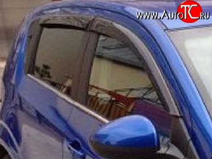 999 р. Комплект дефлекторов окон (ветровиков) 4 шт. (5 дв.) Russtal Chevrolet Aveo T300 хэтчбек (2011-2015)  с доставкой в г. Вологда