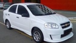 4 599 р. Пороги накладки CT Chevrolet Aveo T250 седан рестайлинг (2006-2011) (Неокрашенные)  с доставкой в г. Вологда. Увеличить фотографию 2