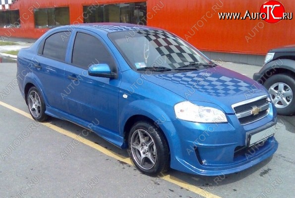 4 599 р. Пороги накладки CT Chevrolet Aveo T250 седан рестайлинг (2006-2011) (Неокрашенные)  с доставкой в г. Вологда