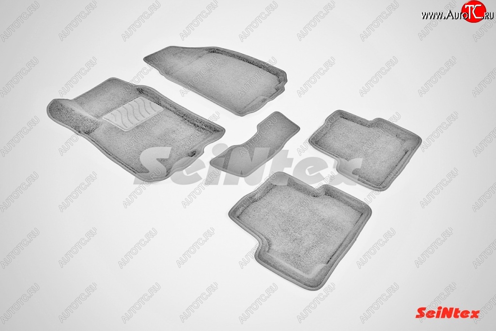 6 449 р. Износостойкие коврики в салон SeiNtex Premium 3D 4 шт. (ворсовые, черные) Chevrolet Aveo T300 седан (2011-2015)  с доставкой в г. Вологда