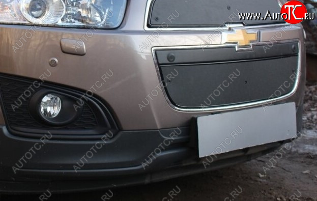 599 р. Зимняя заглушка воздухозаборника бампера Стрелка 11 Премиум  Chevrolet Captiva (2013-2016) 2-ой рестайлинг  с доставкой в г. Вологда