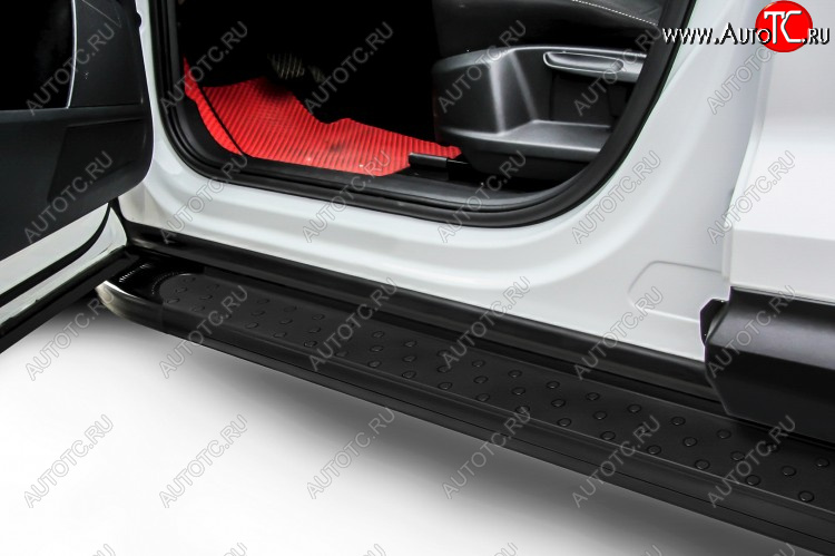 17 399 р. Пороги алюминиевые Slitkoff Chevrolet Captiva 2-ой рестайлинг (2013-2016) (Standart Black)  с доставкой в г. Вологда