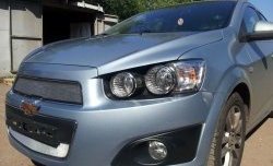 3 199 р. Сетка на бампер Russtal (хром) Chevrolet Captiva 2-ой рестайлинг (2013-2016)  с доставкой в г. Вологда. Увеличить фотографию 4