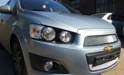 3 199 р. Сетка на бампер Russtal (хром) Chevrolet Captiva 2-ой рестайлинг (2013-2016)  с доставкой в г. Вологда. Увеличить фотографию 5