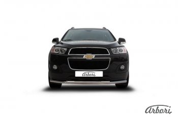 14 363 р. Защита переднего бампера Arbori (нержавейка, 2 трубы d57 и 42 mm). Chevrolet Captiva 2-ой рестайлинг (2013-2016)  с доставкой в г. Вологда. Увеличить фотографию 2