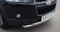 18 399 р. Защита переднего бампера (2 трубыØ63 и 42 мм, нержавейка) SLITKOFF Chevrolet Captiva  дорестайлинг (2006-2011)  с доставкой в г. Вологда. Увеличить фотографию 2