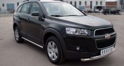 18 399 р. Защита переднего бампера (2 трубыØ63 и 42 мм, нержавейка) SLITKOFF Chevrolet Captiva  дорестайлинг (2006-2011)  с доставкой в г. Вологда. Увеличить фотографию 4