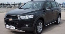 16 849 р. Защита переднего бампера (2 трубыØ75х42 мм, нержавейка) Russtal Chevrolet Captiva 1-ый рестайлинг (2011-2013)  с доставкой в г. Вологда. Увеличить фотографию 4