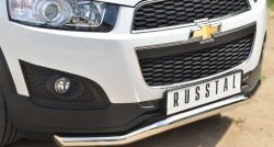 15 449 р. Защита переднего бампера (Ø63 мм волна, нержавейка) SLITKOFF Chevrolet Captiva 2-ой рестайлинг (2013-2016)  с доставкой в г. Вологда. Увеличить фотографию 2