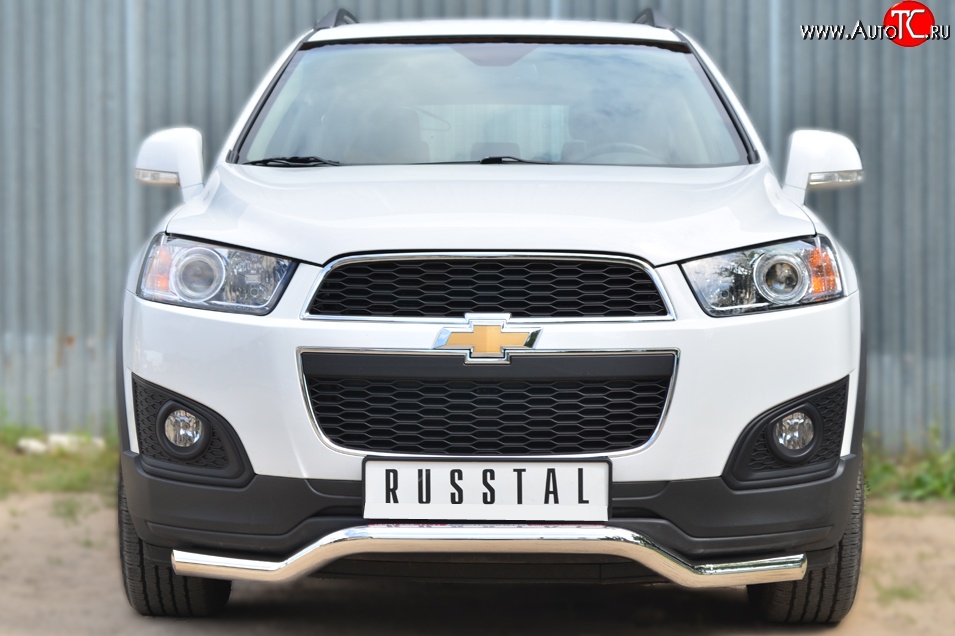 15 449 р. Защита переднего бампера (Ø63 мм волна, нержавейка) SLITKOFF Chevrolet Captiva 2-ой рестайлинг (2013-2016)  с доставкой в г. Вологда