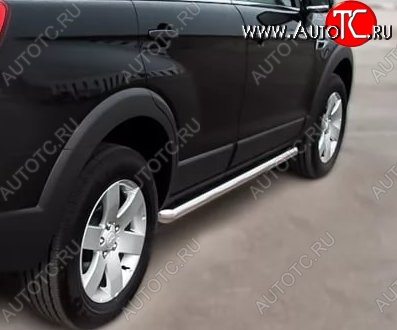 13 299 р. Защита порогов из круглой трубы диаметром 63 мм Russtal Chevrolet Captiva 1-ый рестайлинг (2011-2013)  с доставкой в г. Вологда