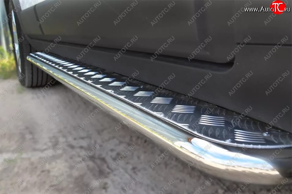 35 549 р. Широкая защита порогов с трубой диаметром 42 мм SLITKOFF v3 Chevrolet Captiva 2-ой рестайлинг (2013-2016)  с доставкой в г. Вологда