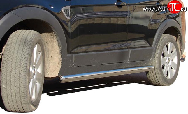 11 899 р. Защита порогов d76 мм Металл Дизайн Chevrolet Captiva 1-ый рестайлинг (2011-2013) (полированная нержавейка)  с доставкой в г. Вологда