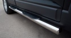 83 999 р. Защита порогов с пластиковыми вставками для ног из круглой трубы диаметром 76 мм Russtal Chevrolet Captiva 1-ый рестайлинг (2011-2013) (Защита порогов с со скосами на торцах (вариант 1))  с доставкой в г. Вологда. Увеличить фотографию 10