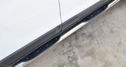 83 999 р. Защита порогов с пластиковыми вставками для ног из круглой трубы диаметром 76 мм (рестайлинг) Russtal Chevrolet Captiva 2-ой рестайлинг (2013-2016) (Защита порогов с со скосами на торцах (вариант 1))  с доставкой в г. Вологда. Увеличить фотографию 8