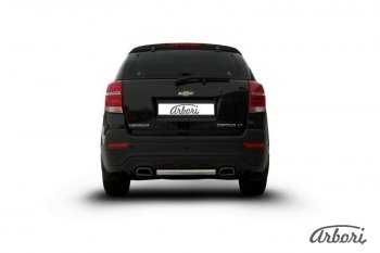 8 369 р. Защита заднего бампера Arbori (короткая, нержавейка, 1 труба d57 mm). Chevrolet Captiva 2-ой рестайлинг (2013-2016)  с доставкой в г. Вологда. Увеличить фотографию 2