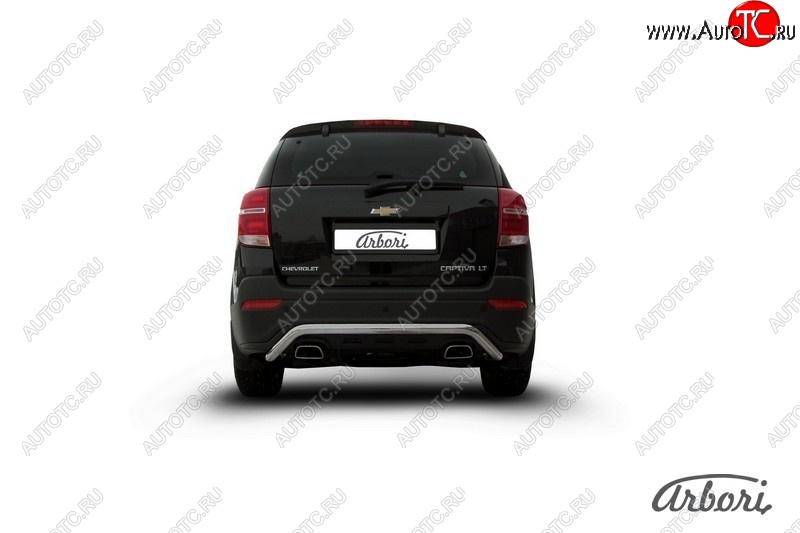 12 149 р. Защита заднего бампера Arbori (скоба, нержавейка, 1 труба d57 mm). Chevrolet Captiva 2-ой рестайлинг (2013-2016)  с доставкой в г. Вологда