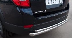 17 649 р. Защита заднего бампера (Ø63 и 42 мм, нержавейка) SLITKOFF Chevrolet Captiva 1-ый рестайлинг (2011-2013)  с доставкой в г. Вологда. Увеличить фотографию 2