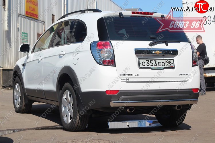 14 039 р. Защита заднего бампера из овальной трубы Souz-96 (в 75х42) Chevrolet Captiva 1-ый рестайлинг (2011-2013)  с доставкой в г. Вологда
