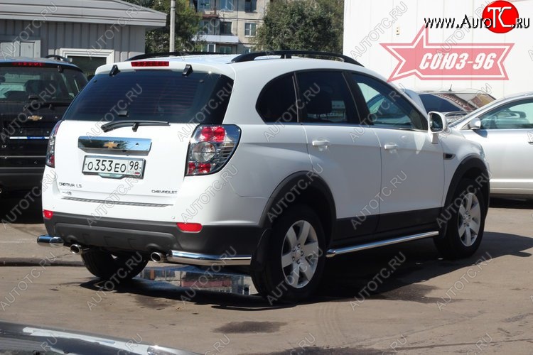 11 969 р. Защита заднего бампера из двух боковых уголков d76 мм Souz-96 Chevrolet Captiva 1-ый рестайлинг (2011-2013)  с доставкой в г. Вологда