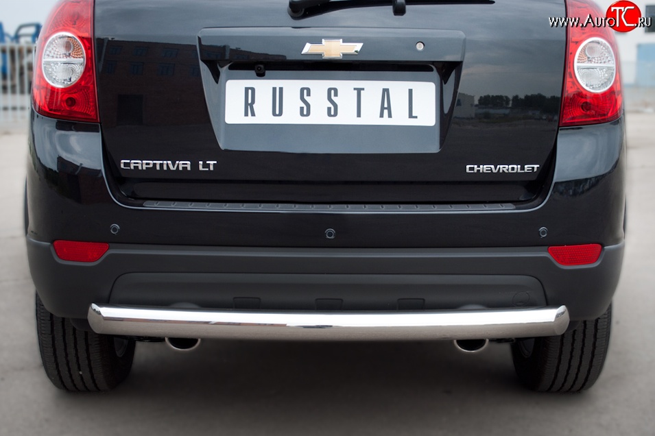 15 549 р. Одинарная защита заднего бампера из трубы диаметром 76 мм SLITKOFF Chevrolet Captiva 1-ый рестайлинг (2011-2013)  с доставкой в г. Вологда
