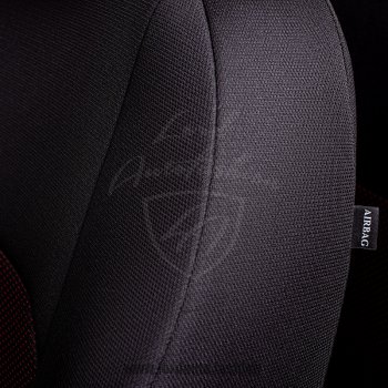 5 399 р. Чехлы для сидений Lord Autofashion Дублин (жаккард) Chevrolet Cobalt седан дорестайлинг (2011-2016) (Черный, вставка Ёж Красный)  с доставкой в г. Вологда. Увеличить фотографию 3