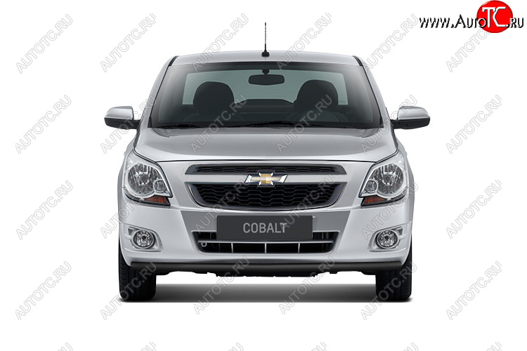 3 639 р. Защита переднего бампера Petroil Tuning (Ø38 мм)  Chevrolet Cobalt (2019-2023) седан 2-ой рестайлинг (Сталь с полимерным покрытием в цвет: серебристый ❞Искра❝)  с доставкой в г. Вологда