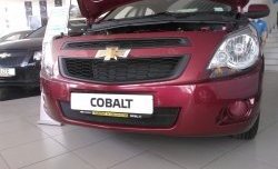 2 089 р. Нижняя сетка на бампер Russtal (черная) Chevrolet Cobalt седан дорестайлинг (2011-2016)  с доставкой в г. Вологда. Увеличить фотографию 2