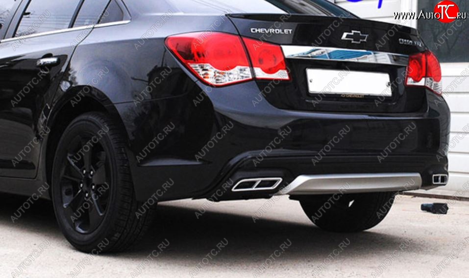 5 299 р. Накладка на задний бампер Extreem Chevrolet Cruze J300 седан рестайлинг (2012-2015) (Неокрашенная)  с доставкой в г. Вологда