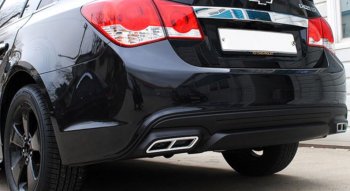5 299 р. Накладка на задний бампер Extreem Chevrolet Cruze J300 седан рестайлинг (2012-2015) (Неокрашенная)  с доставкой в г. Вологда. Увеличить фотографию 2