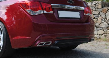 5 299 р. Накладка на задний бампер Extreem Chevrolet Cruze J300 седан рестайлинг (2012-2015) (Неокрашенная)  с доставкой в г. Вологда. Увеличить фотографию 5