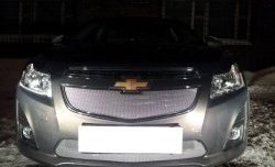 1 599 р. Сетка в решетку радиатора Russtal Chevrolet Cruze J308 универсал рестайлинг (2012-2015) (хром)  с доставкой в г. Вологда. Увеличить фотографию 2