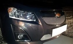 1 599 р. Сетка в решетку радиатора Russtal Chevrolet Cruze J308 универсал рестайлинг (2012-2015) (хром)  с доставкой в г. Вологда. Увеличить фотографию 3