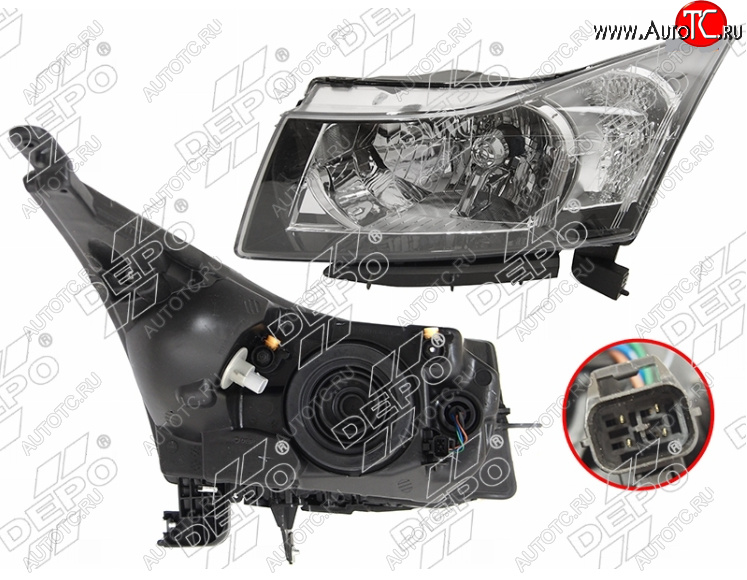 13 099 р. Левая фара (с электрокорректором) DEPO Chevrolet Cruze J305 хэтчбек рестайлинг (2012-2015)  с доставкой в г. Вологда