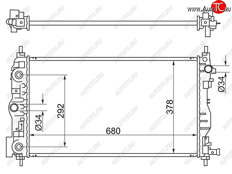 5 849 р. Радиатор двигателя SAT (пластинчатый, МКПП/АКПП, Z20S1, LLW, Z20D1) Chevrolet Cruze J300 седан рестайлинг (2012-2015)  с доставкой в г. Вологда