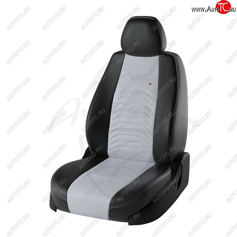 10 899 р. Чехлы для сидений Lord Autofashion Денвер (экокожа) Chevrolet Cruze J300 седан рестайлинг (2012-2015) (Черный, вставка белая)  с доставкой в г. Вологда