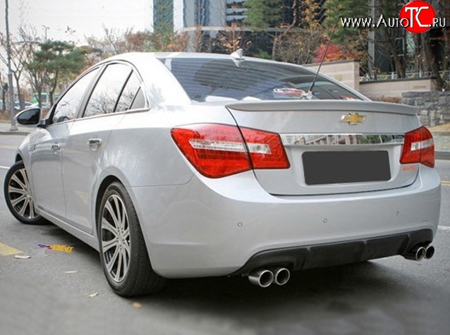 3 299 р. Диффузор заднего бампера с двумя выхлопами Секвентум v1 Chevrolet Cruze J300 седан дорестайлинг (2009-2012) (Неокрашенная)  с доставкой в г. Вологда