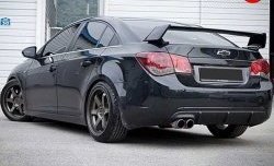 3 299 р. Диффузор заднего бампера с одним выхлопом Секвентум v2 Chevrolet Cruze J300 седан дорестайлинг (2009-2012) (Неокрашенные)  с доставкой в г. Вологда. Увеличить фотографию 3