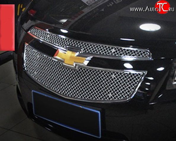 3 849 р. Накладки на решётку радиатора M-VRS Chevrolet Cruze J300 седан рестайлинг (2012-2015) (C узкой окантовкой, Неокрашенная)  с доставкой в г. Вологда