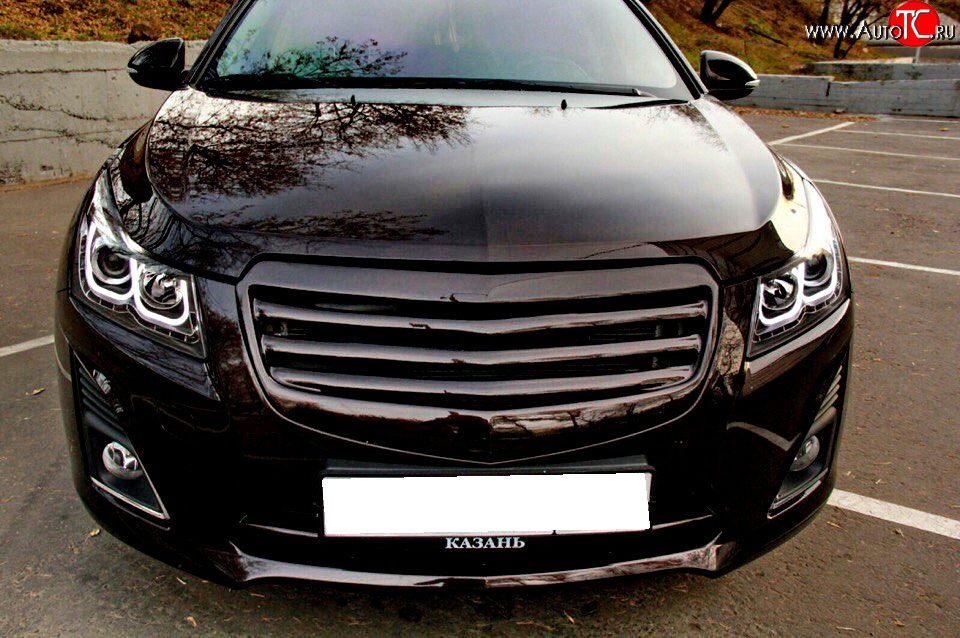 3 499 р. Решётка радиатора Mercedes Style v2 Chevrolet Cruze J300 седан рестайлинг (2012-2015) (Неокрашенная)  с доставкой в г. Вологда