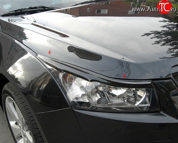 919 р. Реснички M-VRS на фары Chevrolet Cruze J300 седан рестайлинг (2012-2015) (Неокрашенные)  с доставкой в г. Вологда