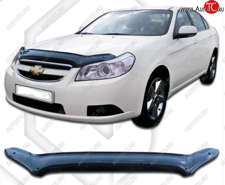 2 079 р. Дефлектор капота CA-Plastic Chevrolet Epica V250 (2006-2012) (Classic черный, Без надписи)  с доставкой в г. Вологда