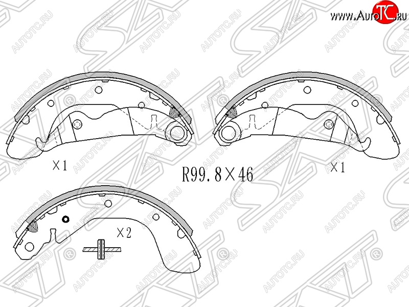 1 379 р. Колодки тормозные SAT (задние) Daewoo Nexia рестайлинг (2008-2015)  с доставкой в г. Вологда