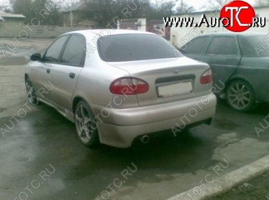 4 449 р. Накладка на задний бампер CT Chevrolet Lanos T100 седан (2002-2017) (Неокрашенная)  с доставкой в г. Вологда