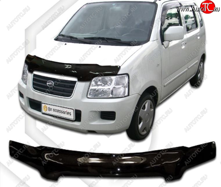 2 159 р. Дефлектор капота CA-Plastic Chevrolet MV (2001-2010) (Classic черный, Без надписи)  с доставкой в г. Вологда