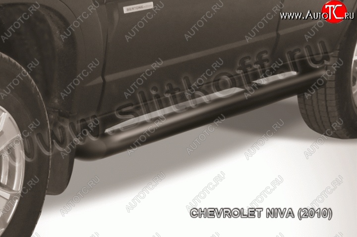 10 599 р. Защита порогов d76 труба Slitkoff Chevrolet Niva 2123 рестайлинг (2009-2020) (Нержавейка, Полированная)  с доставкой в г. Вологда