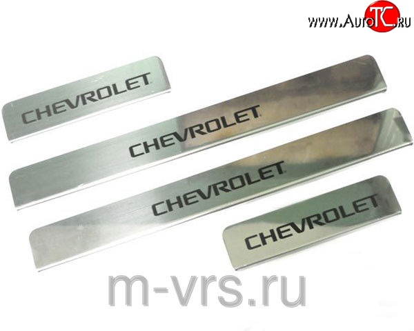 649 р. Накладки на порожки автомобиля M-VRS (нанесение надписи методом окраски) Chevrolet Orlando (2011-2018)  с доставкой в г. Вологда