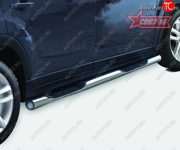 18 359 р. Защита порогов с проступью Souz-96 (d76) Chevrolet Orlando (2011-2018)  с доставкой в г. Вологда