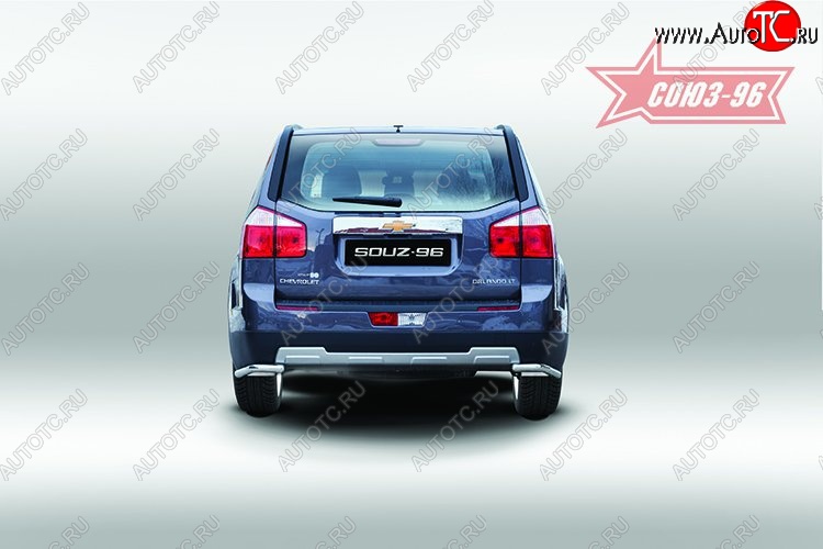 9 269 р. Защита заднего бампера из боковых уголков Souz-96 (d42) Chevrolet Orlando (2011-2018)  с доставкой в г. Вологда